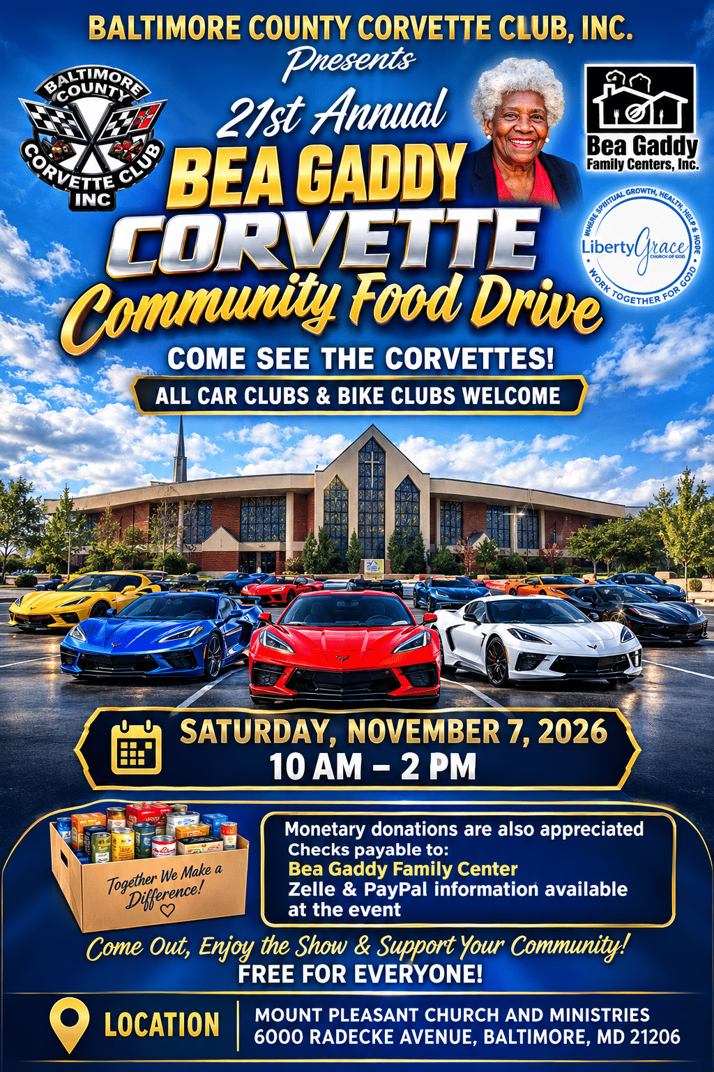 2026 Bea Gaddy Corvette Food Drive